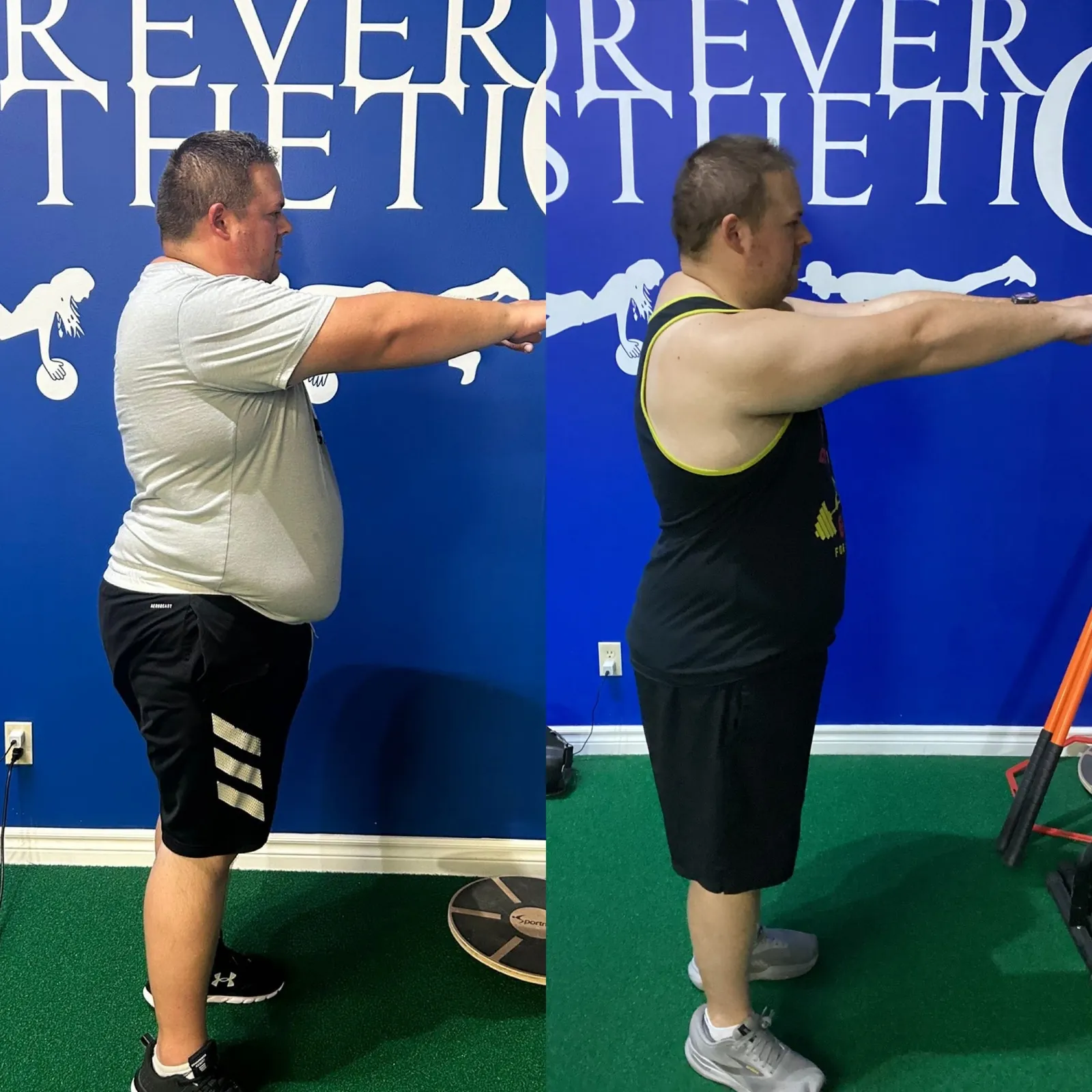 Joe's before and after progress photos